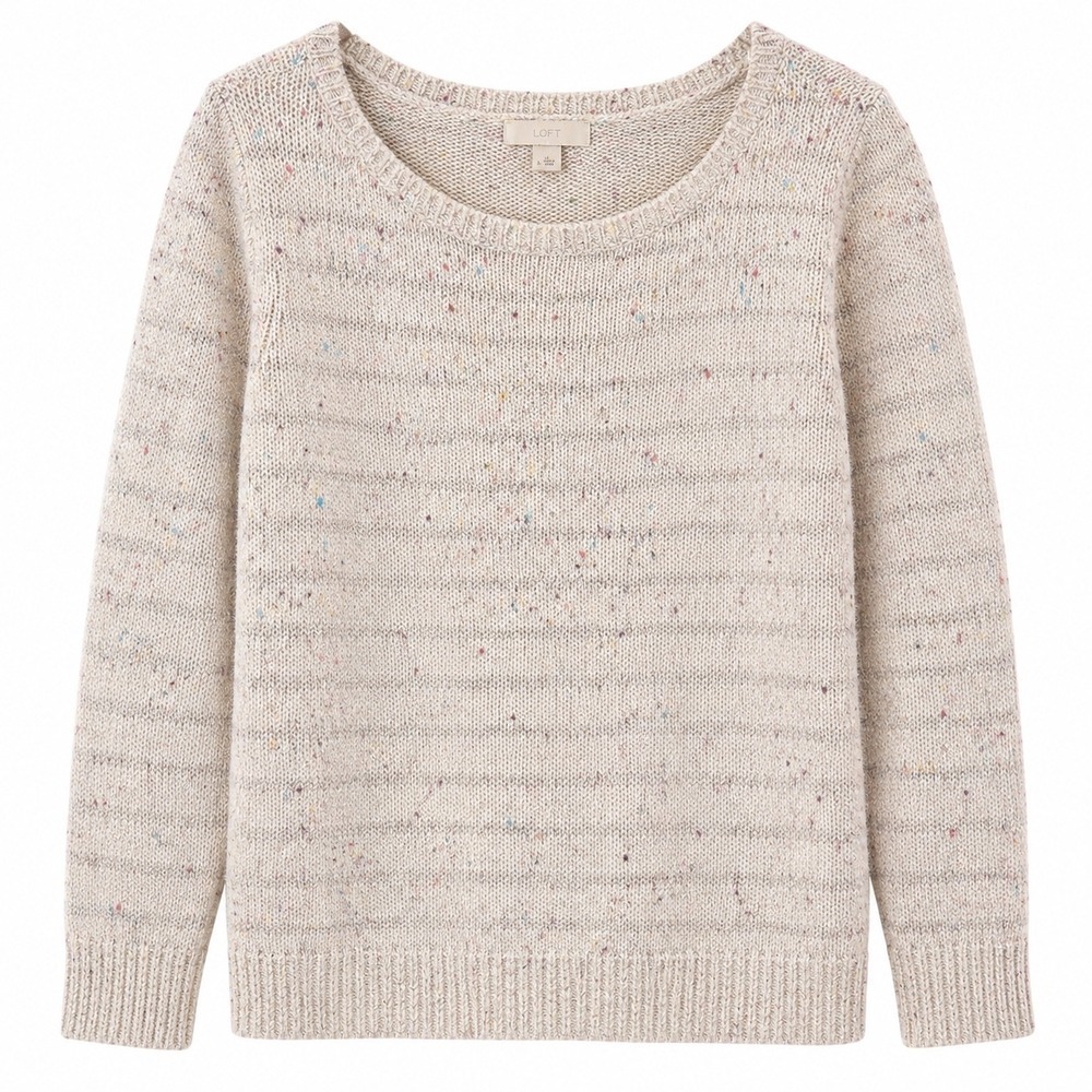 Cozycore Confetti Knit Sweater Medium Soft Girl Neutral Quiet Luxury